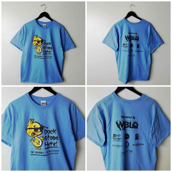 Duck Stops Here Westerly Pawcatuck T Shirt Adult Blue XL Extra Large Graphic Tee - Picture 9 of 14